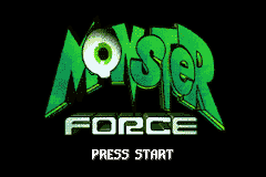 Monster Force title screen for GameBoy Advance